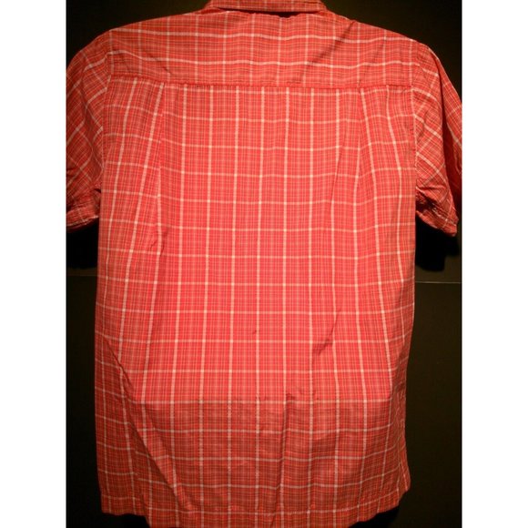 The North Face Mens Short Sleeve Button Down Orange Texture Outdoor Shirt Small - Picture 6 of 11